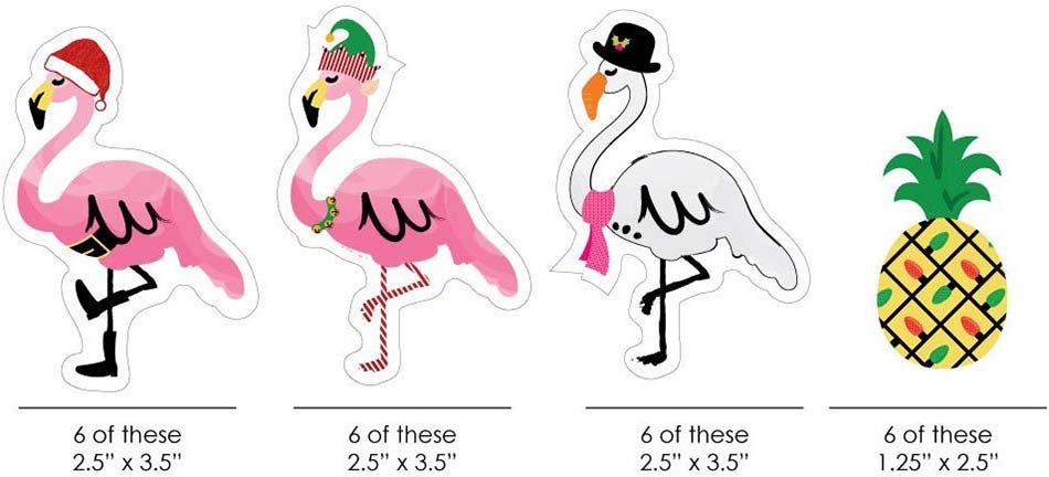 Flamingo Cutouts for Christmas Decoration