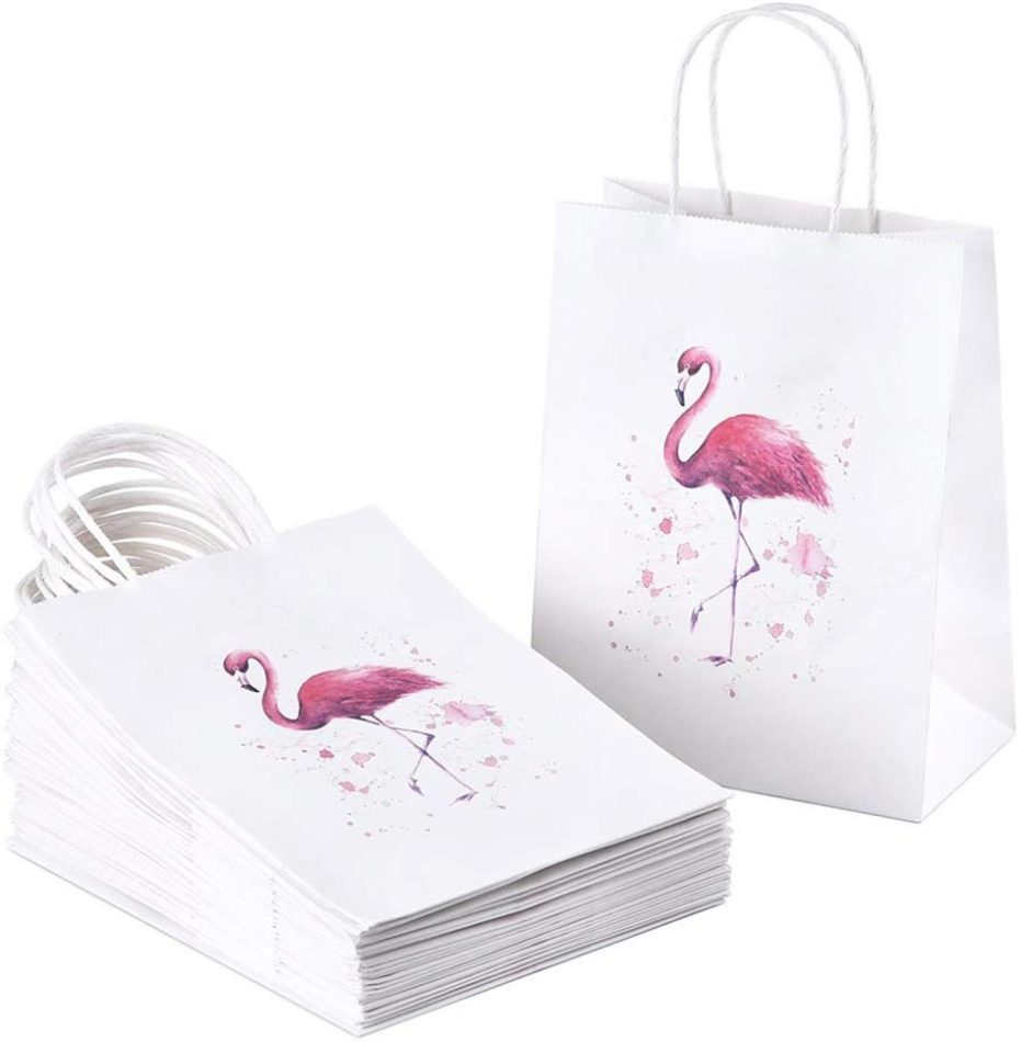 Stylish pink flamingo gift bags