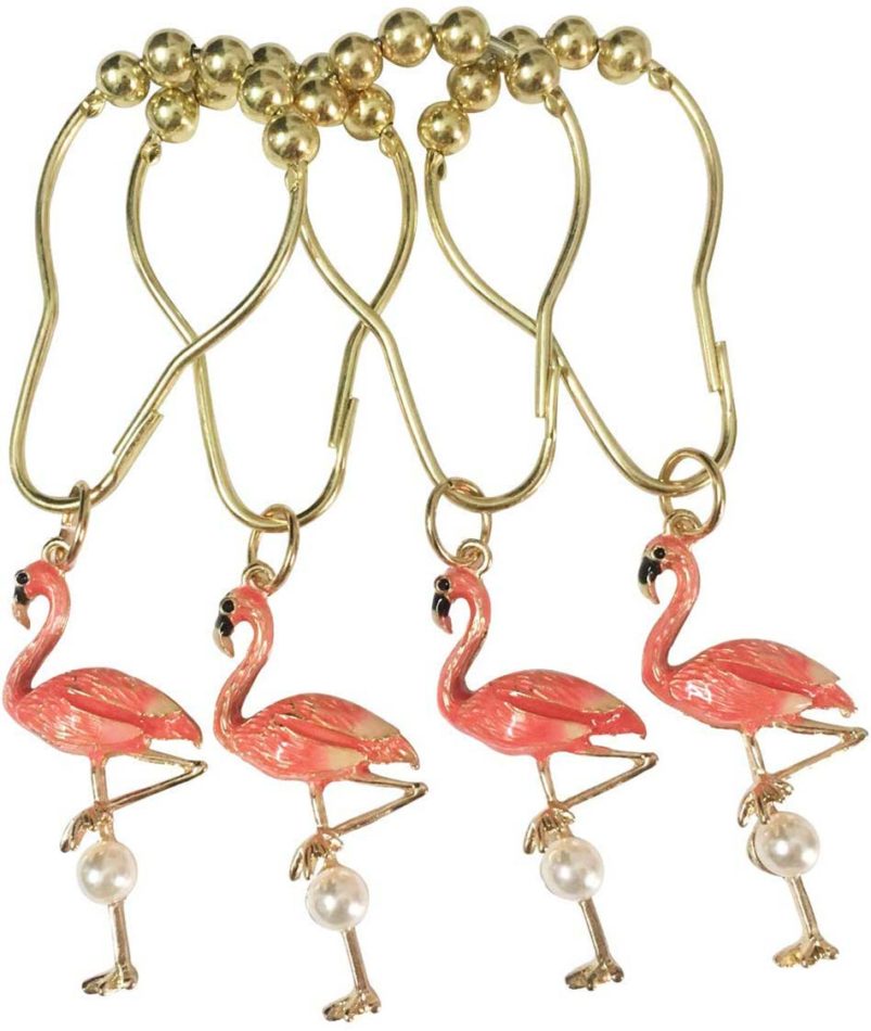 Spice up your shower curtain with these elegant flamingo curtain hooks